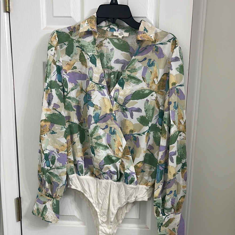 Floral Wrap Blouse Bodysuit